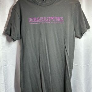 Latina Lifter Next Level Apparel Black Tee with Pink "DEADLIFTER" Chest Print